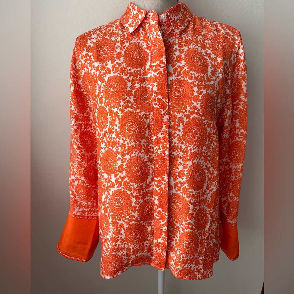 J.Crew Classic Fit Cupro Blend Shirt in Floral Crown Print